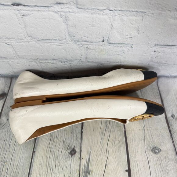 Tory Burch Flats Loafer Women Size 7.5 Colorblock Leather Preppy Minimalist Shoe - Picture 7 of 12